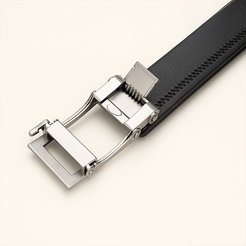 Geometric Genuine Leather Belt