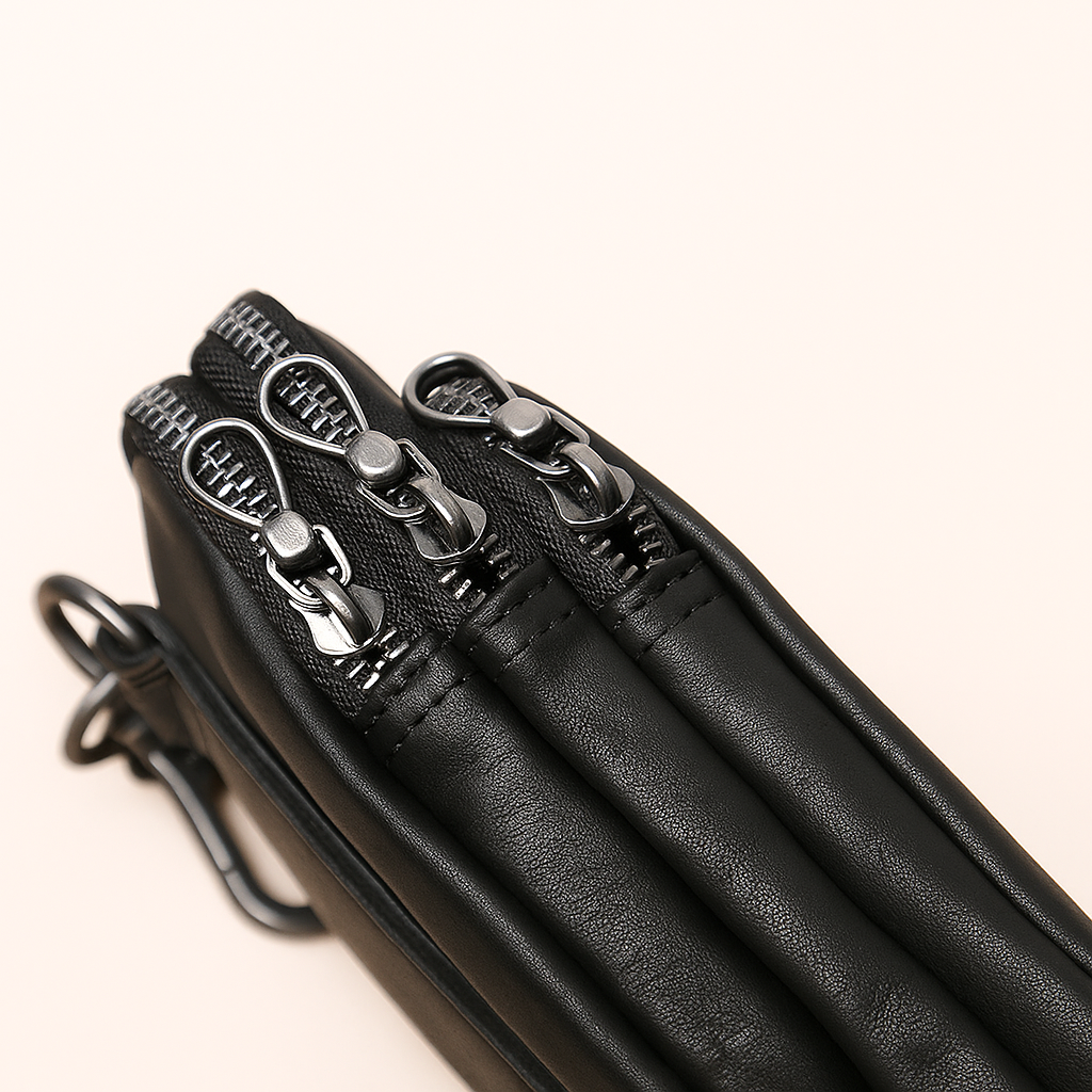 Vertical Genuine Leather Belt Waist Bag