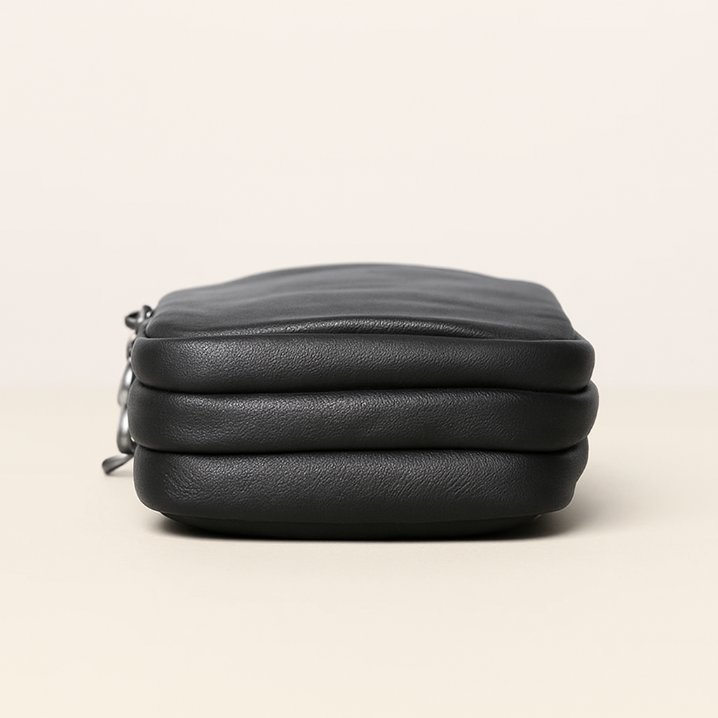Vertical Genuine Leather Belt Waist Bag