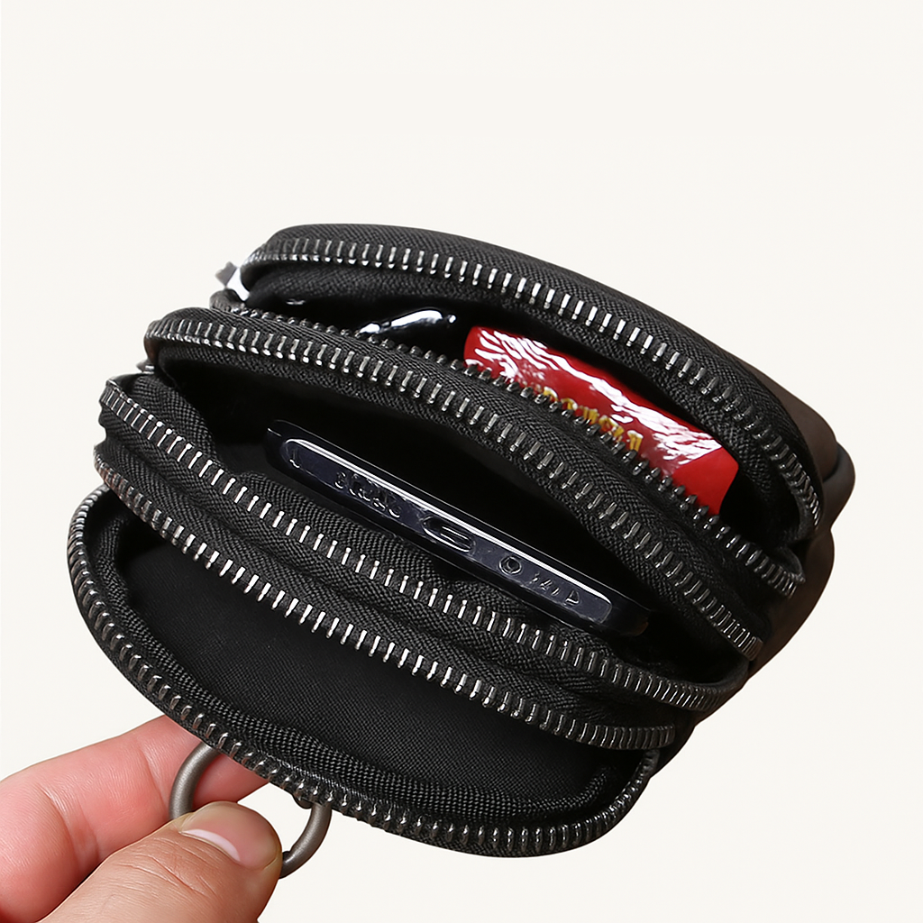 Vertical Genuine Leather Belt Waist Bag