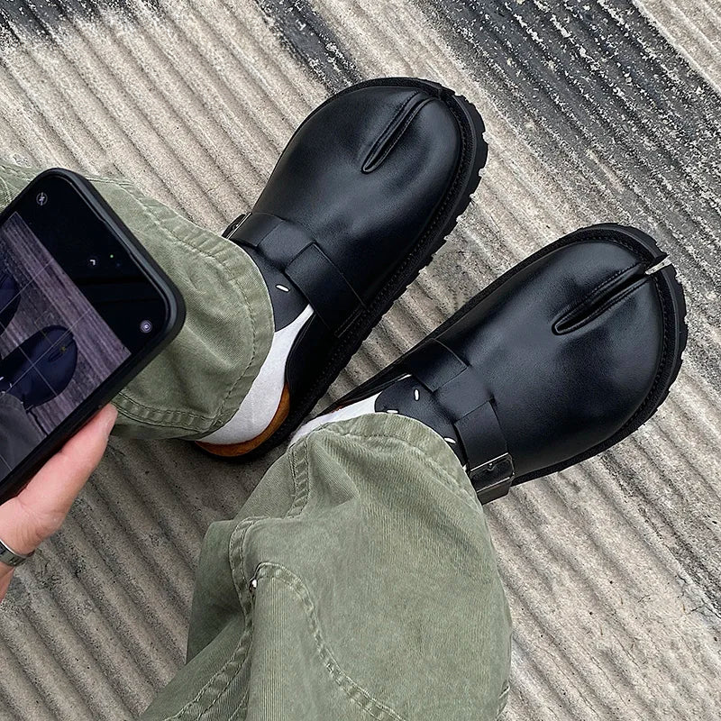 Split Toe Tabi Genuine Leather Mules