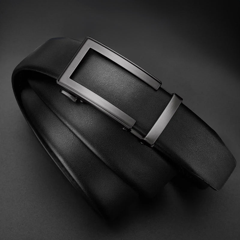 Geometric Genuine Leather Belt
