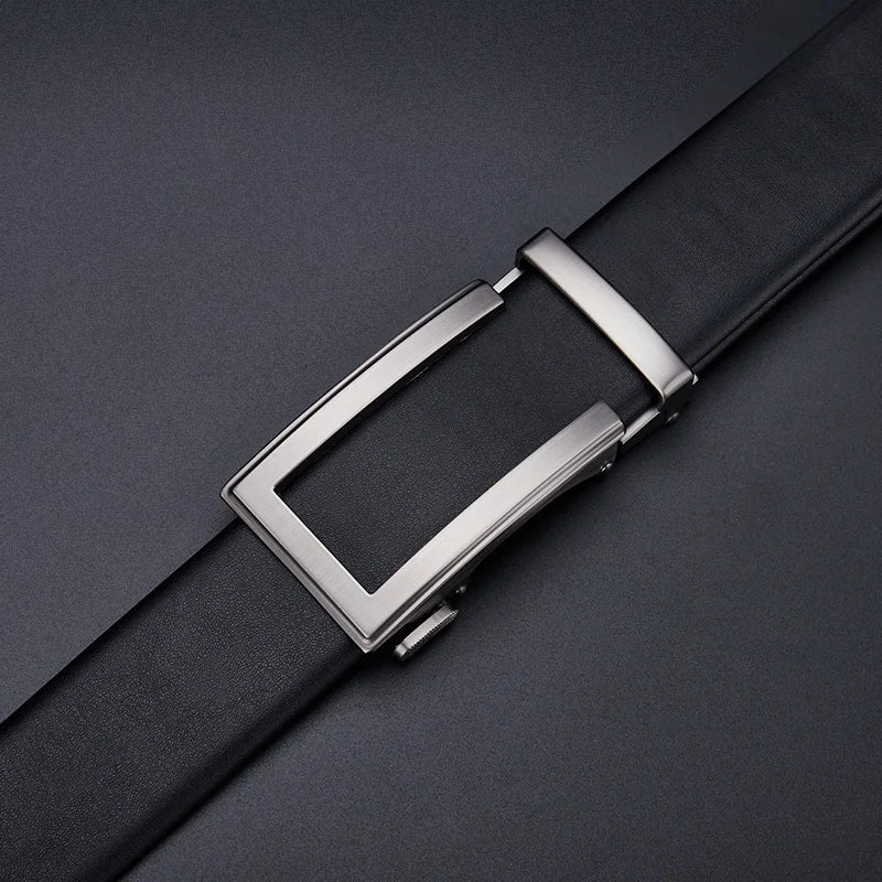 Geometric Genuine Leather Belt