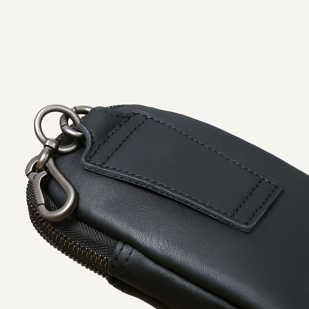 Vertical Genuine Leather Belt Waist Bag
