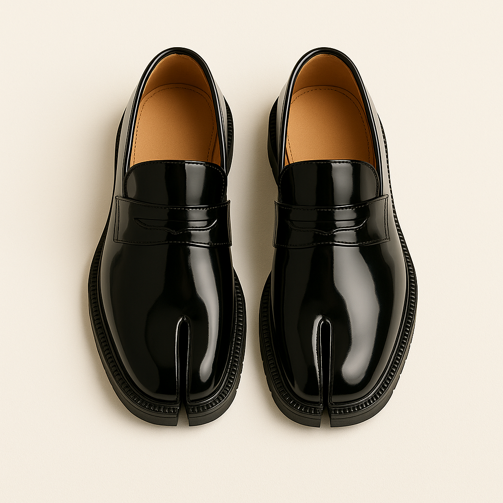 Split Toe Tabi Loafer Leather Shoes