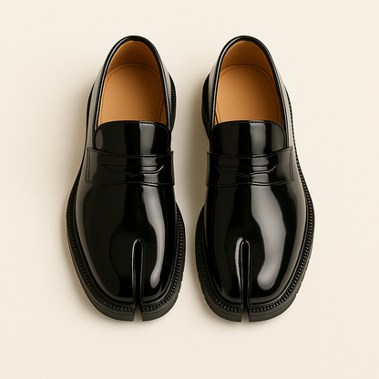 Split Toe Tabi Loafer Leather Shoes