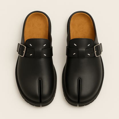 Split Toe Tabi Genuine Leather Mules
