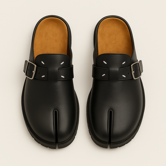 Split Toe Tabi Genuine Leather Mules