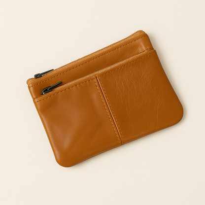Compact Genuine Leather Coin Wallet
