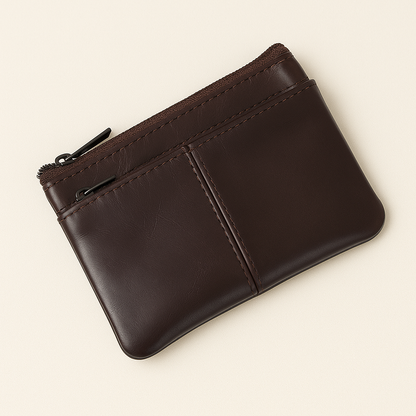 Compact Genuine Leather Coin Wallet
