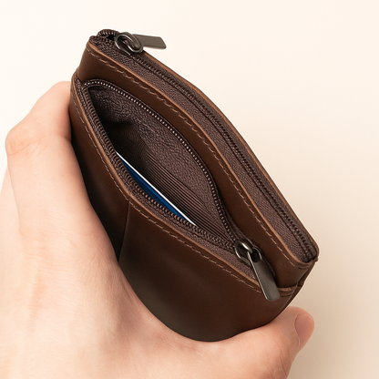 Compact Genuine Leather Coin Wallet