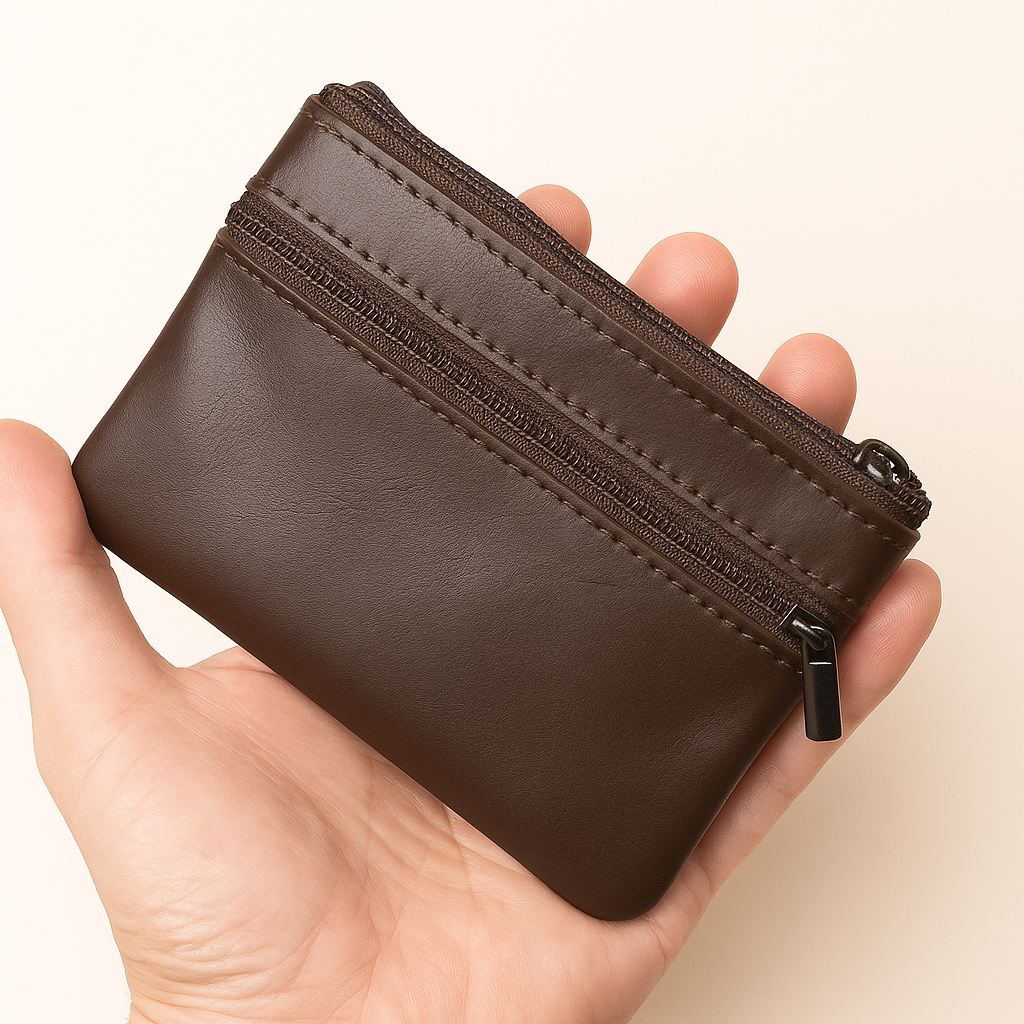 Compact Genuine Leather Coin Wallet