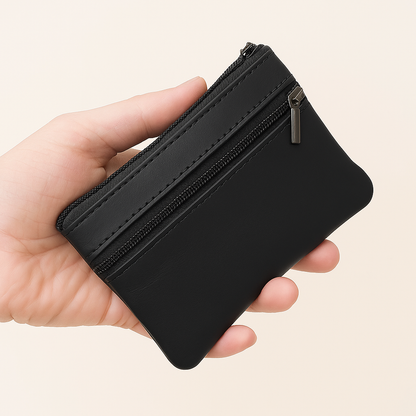 Compact Genuine Leather Coin Wallet