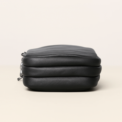 Vertical Genuine Leather Belt Waist Bag